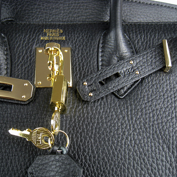 Replica Hermes Birkin 30CM Togo Leather Bag Black 6088 On Sale
